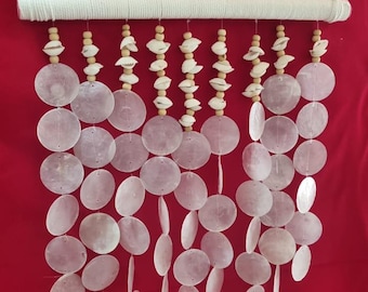 Capiz Shell Wall Hanging, Coastal Boho Decor (40cm)