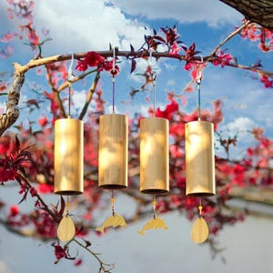 Handmade Bamboo Wind Chimes - Outdoor Garden Decor, 8-Tone Melodies for Relaxation & Meditation | Bamboo Wind Chimes Set Wind Windchimes