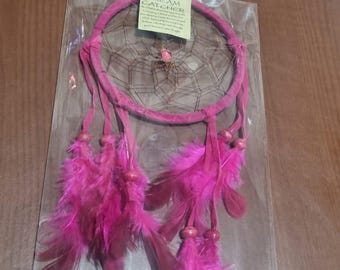 Atrapasueños de plumas de colores: colgante de pared bohemio de algodón de 12 cm