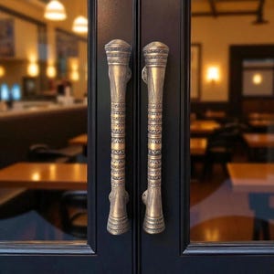 Antique Brass Door Handles Ornate Victorian Style Entryway Pulls 62cm Pair (2 pieces)