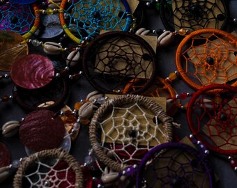 Handmade Small spider Dreamcatcher with Shell Accents, Custom Orders Welcome, Wholesale Supplier USA & Europe