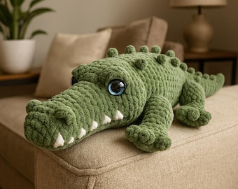 Crocodile Crochet Pattern: Amigurumi Alligator Plush Toy (Digital Download)