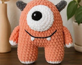 Crochet Monster Amigurumi Pattern: DIY Cyclops Plush Toy (PDF)