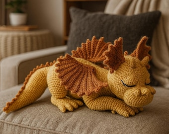 Sleeping Dragon Crochet Pattern • Amigurumi Plush Toy (PDF)