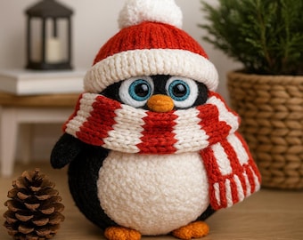 Crochet Penguin Amigurumi Pattern PDF • Winter Plush Toy Pattern • Cute Christmas Penguin Tutorial