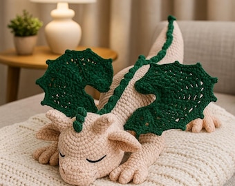 Crochet Dragon Pattern PDF • Dragon Amigurumi • Plush Yarn Dragon Tutorial • Step-by-Step Crochet Instructions