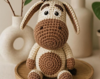 Crochet Donkey Plush Pattern: Amigurumi Farm Animal (PDF Pattern)