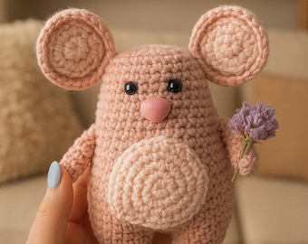 Patrón de ratón amigurumi de crochet / Juguete de peluche DIY (Tutorial en PDF)