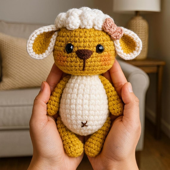 Handmade Lambs Crocheted Crochet Lamb Amigurumi Pattern PDF Cute Sheep Plush Tutorial  Beginner-friendly Crochet Toy DIY Instant Download Israel