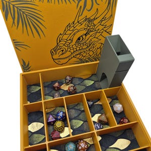 Caja de almacenamiento de dados para juegos de rol de mesa con torre para dados, Pathfinder, RPG, varios tamaños - Se aceptan encargos personalizados
