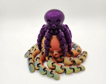 Medium Octopus Fidget Toy – 3D Printed Articulated Desk Pet