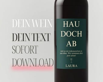Spersonalizowana etykieta na wino – prezent pożegnalny | Zabawny prezent emerytalny dla współpracowników | Do natychmiastowego pobrania lub wydrukowania | Zmiana pracy i przejście na emeryturę