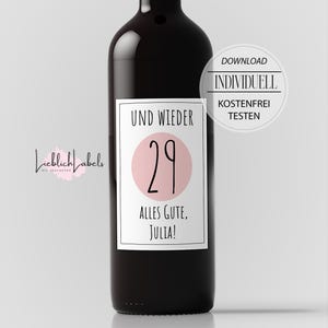 Personalisiertes Weinetikett zum Download | Geburtstag | 30 | 40 | Geschenkidee beste Freundin | Busenfreundin | witziges DIY Geschenk