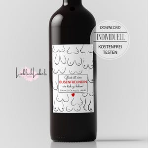 Personalisiertes Weinetikett zum Download | Ausstandsgeschenk | Abschiedsgeschenk für Kollegen | Geschenkidee feste Freundin | Busenfreundin