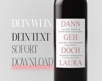 Gepersonaliseerd wijnetiket als afscheidscadeau | Grappig afscheidscadeau voor een collega | Direct te downloaden of te printen | Ontslag/Afscheid