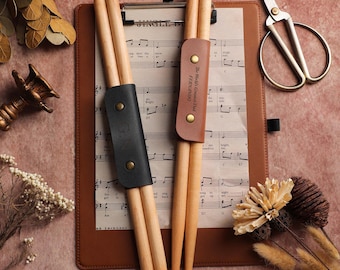 Étui personnalisé pour baguettes, Accessoires de batterie personnalisés, Housse pour baguettes, Baguettes 5 A, Support pour baguettes, Étui pour baguettes en cuir, Cadeau pour batteur
