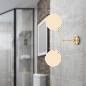 Applique globe moderne : lumière de vanité minimaliste à 2 lumières
