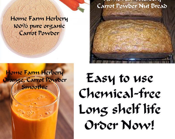 Carrot Powder all natural, culinary, full flavored,  1 oz to 50 lb bulk sizes. Order today.