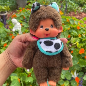Blue Cat Ear Monchhichi keychain