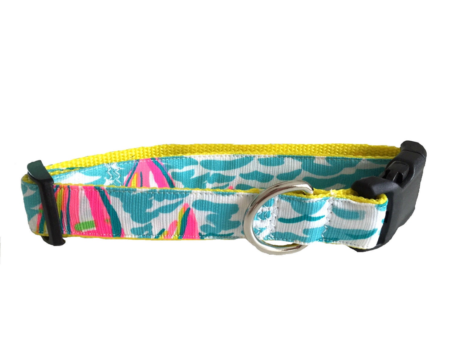 Dog Leash made with Lilly Pulitzer fabric Blue & Pink Etsy