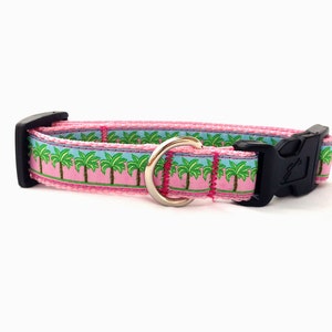 Medium &quot;The Pink Palm&quot; Couture Dog Collar