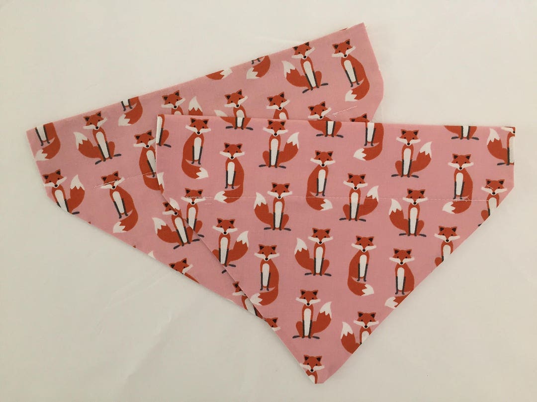 Slideon Dog Bandana Pink Clever Fox Print Dog Bandana Etsy