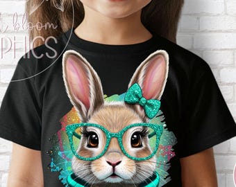 Teal Bunny Png, Girls Green Easter PNG, Cute Easter Bow Png, Bunny Coquette Bow Png, Easter Png, Retro Easter Png, Png, Preppy Easter Png
