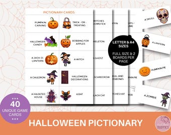 Halloween Pictionary Game: Family & Classroom Fun (PDF Download)