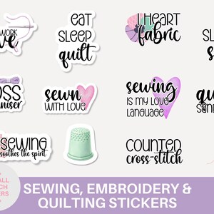 Embroidery & Quilting Planner Stickers | Digital Craft Project Organizer for GoodNotes iPad PNG Download