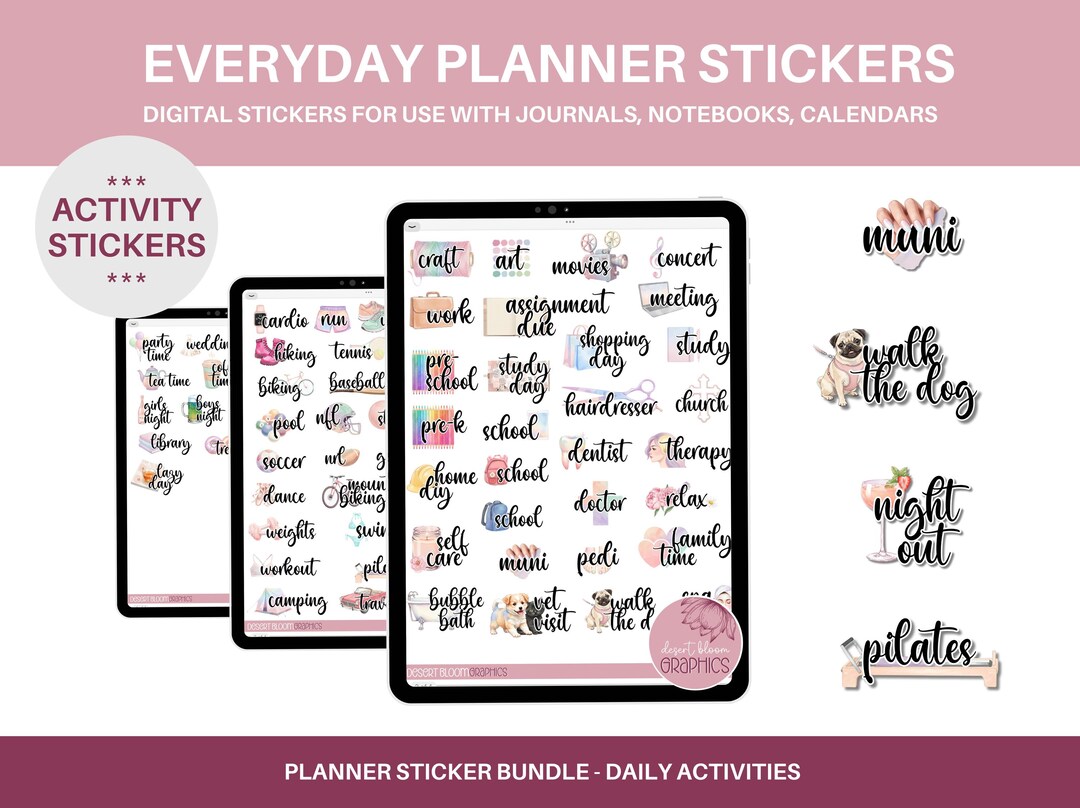 Digital Everyday Activity Planner Stickers, Notability Stickers ...