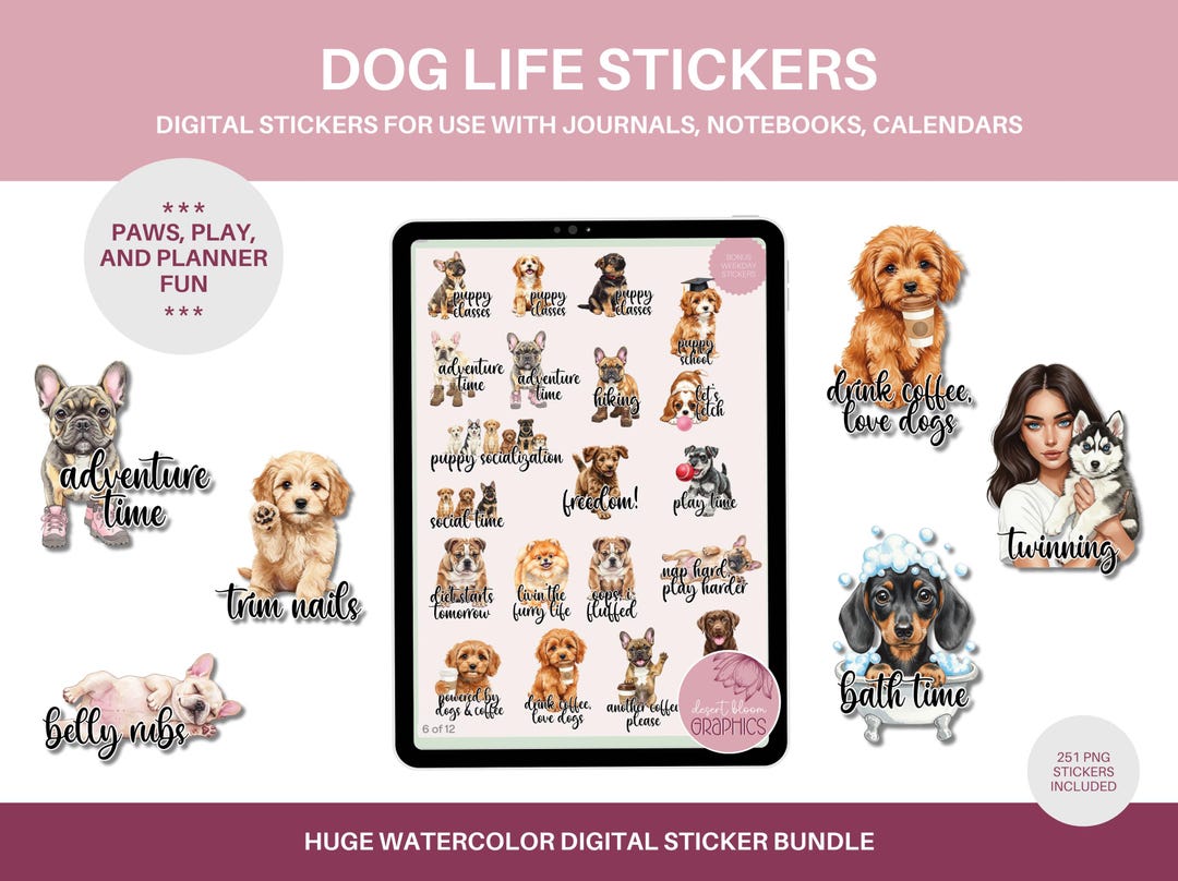 Digital Dog Goodnotes Sticker Cute Dog Digital Stickers Dog Cuteness ...