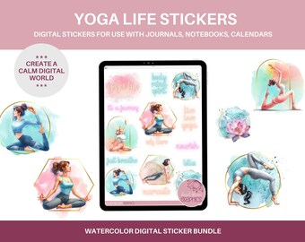 Yoga Life Stickers, Digital Stickers, Goodnotes Sticker, Notability Sticker, Precropped, Goodnotes Precropped, iPad Stickers, PNG Files