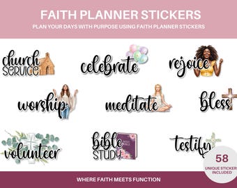 Faith Planner Stickers digital planner Christian faith based planner stickers faith digital planner stickers Christian planner 2025 pages