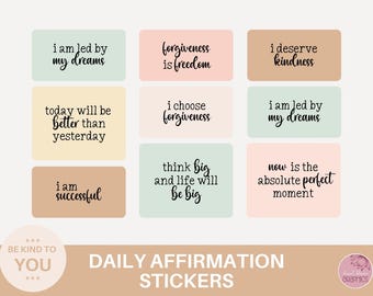 Daily Positive Affirmation Digital Stickers for Girls | Self Care Journal & Planner | GoodNotes Notability