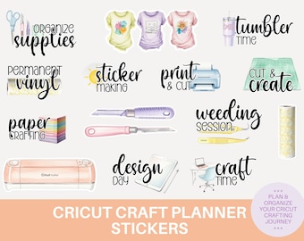 Digital Planner Stickers for Cricut | Printable DIY Craft Organizer Everyday Sticker Book Transparent PNG