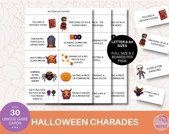Halloween Charades Game: Printable Family Party Activity (PDF Download)