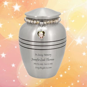Pewter Photo Heart Bracelet - Child Urn