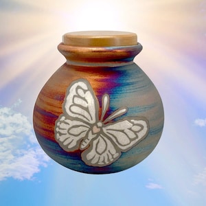 Butterfly Raku Cremation Adult or Medium Urn Personalization Available -  Butterfly Design  Lifetime Warranty Fast Shipping