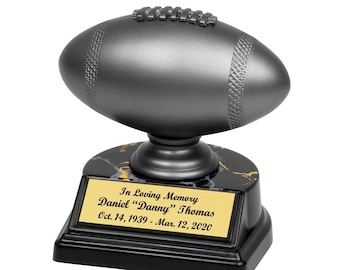 Football Pewter Mini Urn with Engraved Stand