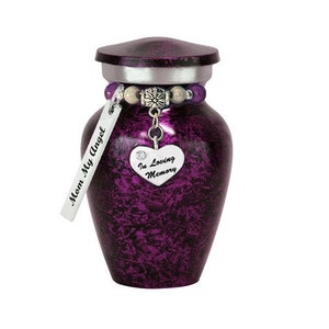 In Loving Memory Purple Heart Keepsake Urn - Love Charms® Option