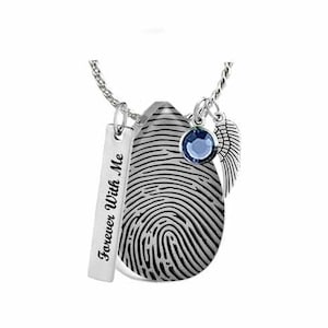 Personalized Thumb Print Photo Pendant Teardrop Urn - Love Charms® Option