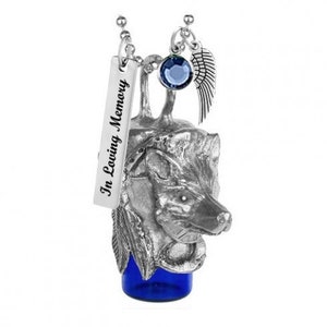 Wolf Cobalt Bottle Ash Urn - Love Charms® Option