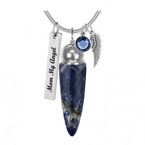 Sodalite Crystal Cremation Jewelry Urn - Love Charms™ Option