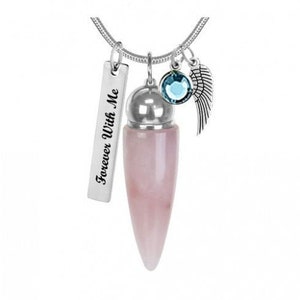 Rose Quartz Cremation Jewelry Urn - Love Charms™ Option
