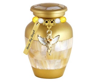 Handmade Church Angel Keepsake Urn – Personalized Tag, Love Charms Option
