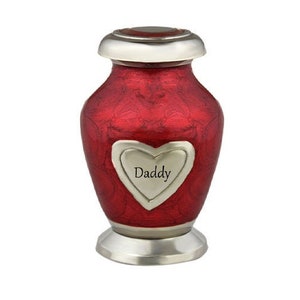 Red Heart of Love Mini  Urn - Engraving Option