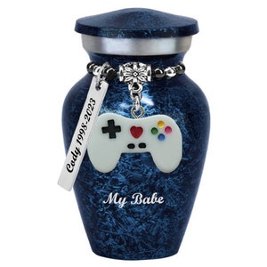Game Controller Blue Mini Urn - Love Charms® Engraving Option