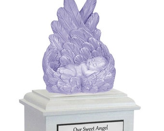 Protected By Angels Purple Infant Urn