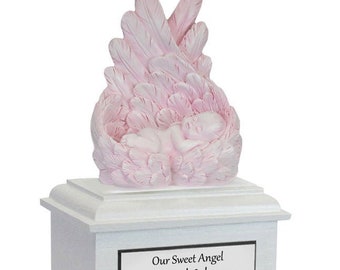 Protected By Angels Pink Infant Urn