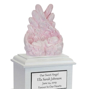 Protected By Angels Pink Infant Urn